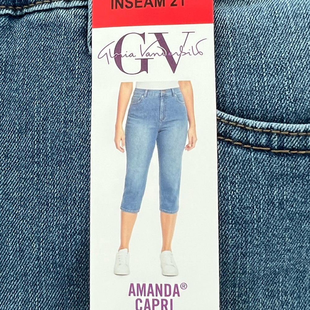 Gloria Vanderbilt AMANDA Classic Rise Capri Jeans New with Tags Size 6 or 8